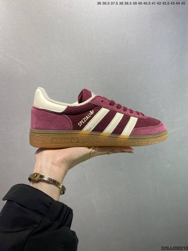 Ad Originals Handball Spzl 手球运动员系列百搭休闲运动板鞋 粉黑 If6561 口碑大厂出品 品控大底版型不断改良更新 原厂皮料 原装