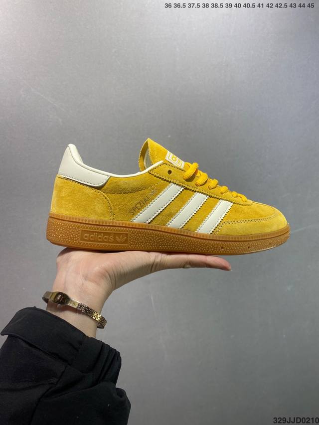 Ad Originals Handball Spzl 手球运动员系列百搭休闲运动板鞋 粉黑 If6561 口碑大厂出品 品控大底版型不断改良更新 原厂皮料 原装