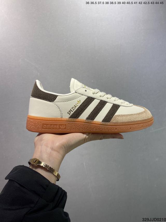 Ad Originals Handball Spzl 手球运动员系列百搭休闲运动板鞋 粉黑 If6561 口碑大厂出品 品控大底版型不断改良更新 原厂皮料 原装