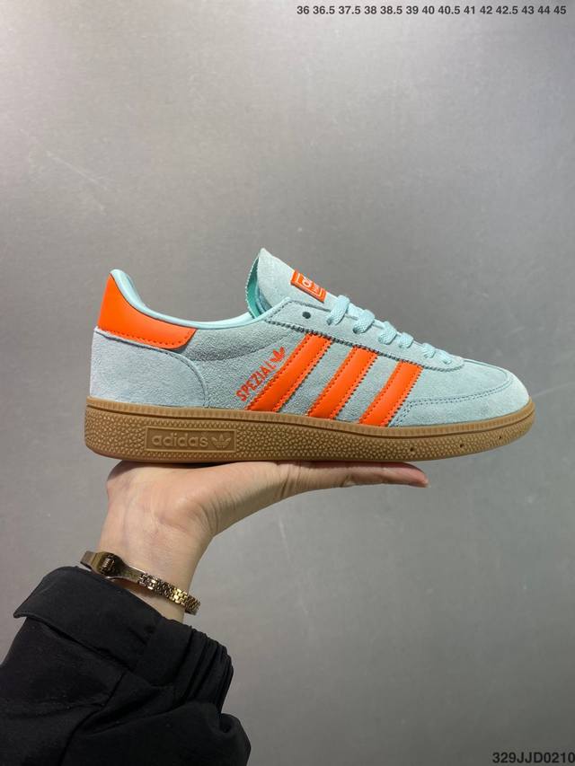 Ad Originals Handball Spzl 手球运动员系列百搭休闲运动板鞋 粉黑 If6561 口碑大厂出品 品控大底版型不断改良更新 原厂皮料 原装