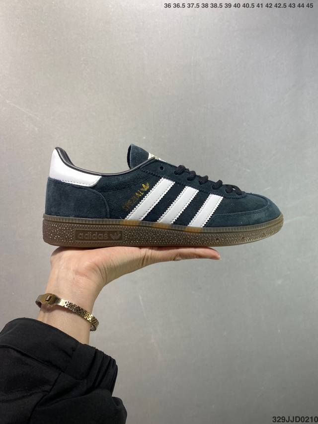 Ad Originals Handball Spzl 手球运动员系列百搭休闲运动板鞋 粉黑 If6561 口碑大厂出品 品控大底版型不断改良更新 原厂皮料 原装