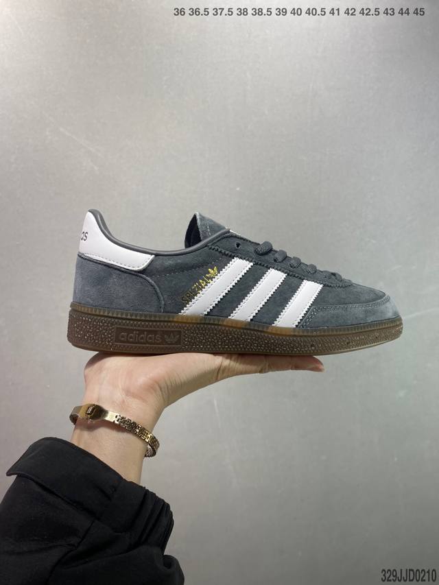 Ad Originals Handball Spzl 手球运动员系列百搭休闲运动板鞋 粉黑 If6561 口碑大厂出品 品控大底版型不断改良更新 原厂皮料 原装