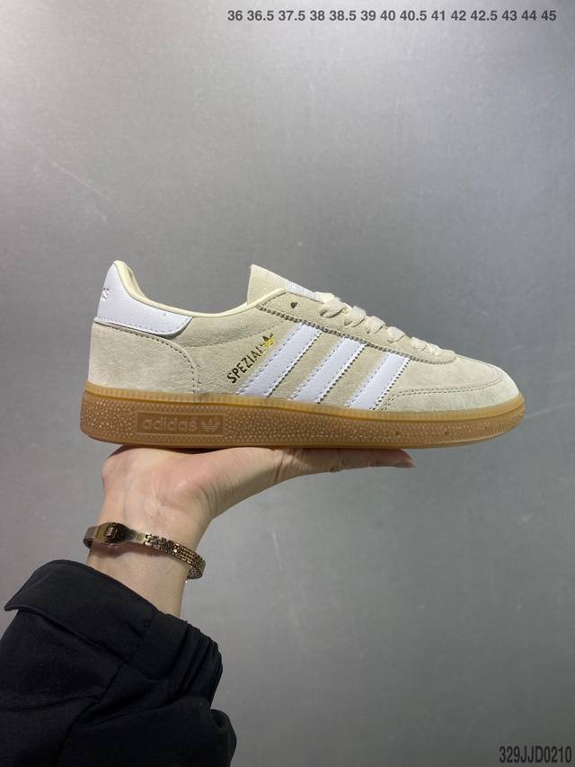 Ad Originals Handball Spzl 手球运动员系列百搭休闲运动板鞋 粉黑 If6561 口碑大厂出品 品控大底版型不断改良更新 原厂皮料 原装