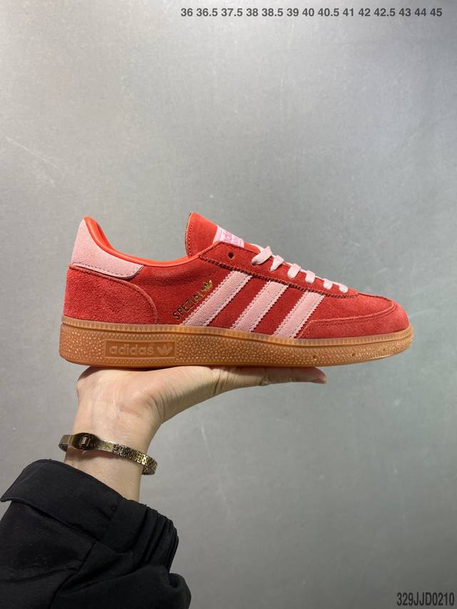 Ad Originals Handball Spzl 手球运动员系列百搭休闲运动板鞋 粉黑 If6561 口碑大厂出品 品控大底版型不断改良更新 原厂皮料 原装