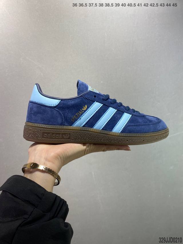 Ad Originals Handball Spzl 手球运动员系列百搭休闲运动板鞋 粉黑 If6561 口碑大厂出品 品控大底版型不断改良更新 原厂皮料 原装