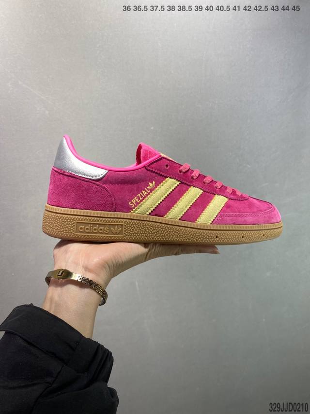 Ad Originals Handball Spzl 手球运动员系列百搭休闲运动板鞋 粉黑 If6561 口碑大厂出品 品控大底版型不断改良更新 原厂皮料 原装