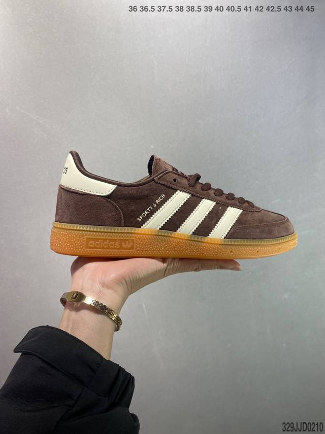 Ad Originals Handball Spzl 手球运动员系列百搭休闲运动板鞋 粉黑 If6561 口碑大厂出品 品控大底版型不断改良更新 原厂皮料 原装