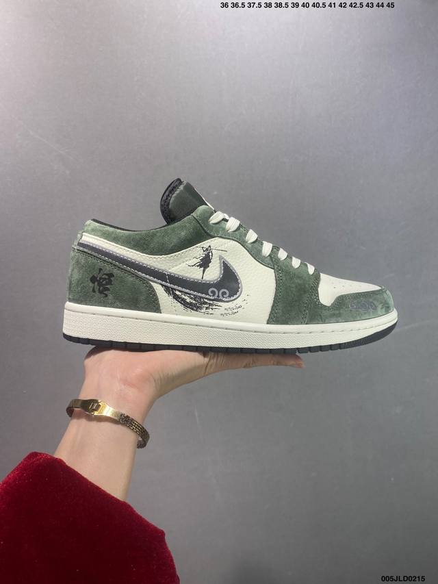 核心私 公司级Air Jordan Aj1 Low 低帮定制配色 Dc2024-032 原厂内置气垫魔块 A模大底 头层小牛皮 鞋舌Aj原厂专用牛津布+Aj专用 - 点击图像关闭