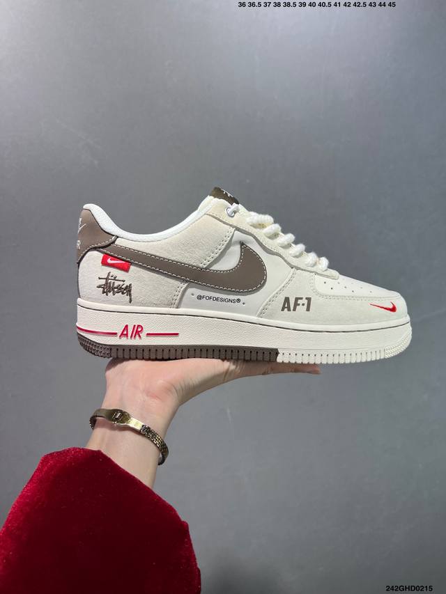 核心私 公司级Nike Air Force 1 ‘07 Low “斯图西联名 黑灰双色底”空军一号 低帮 运动鞋 休闲鞋 折边针车 工艺难度大 原楦头原纸板 原