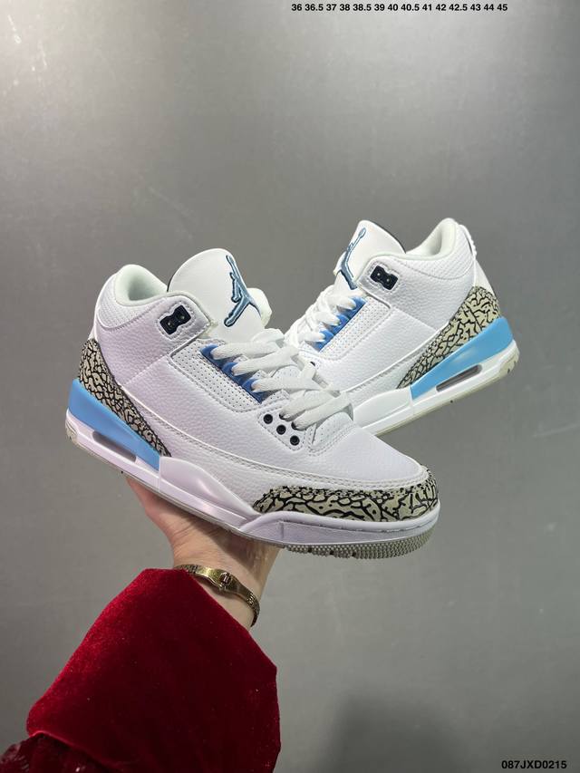 公司级Air Jordan 3 Retro Aj3 乔3 复古休闲运动文化篮球鞋。 首次使用经典传神Jump Man Logo 并创新使用后掌可视气垫。清爽有余