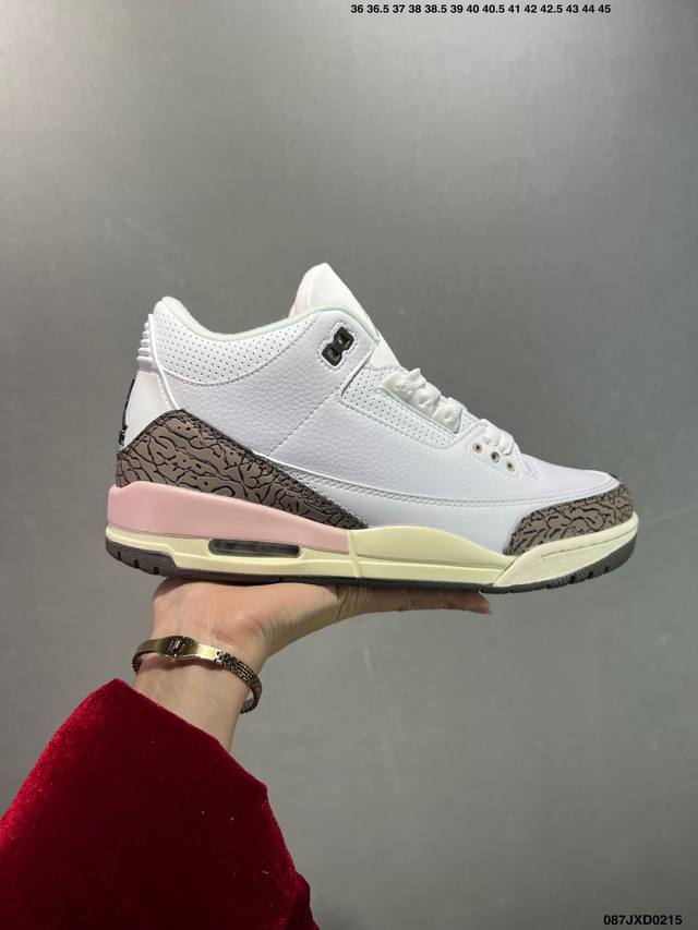 公司级Air Jordan 3 Retro Aj3 乔3 复古休闲运动文化篮球鞋。 首次使用经典传神Jump Man Logo 并创新使用后掌可视气垫。清爽有余