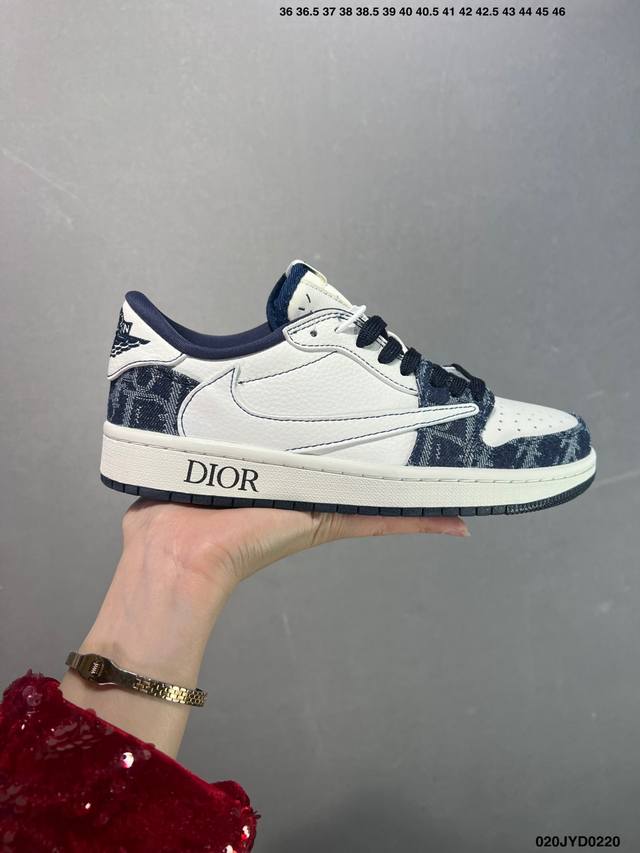 公司级Ts X Air Jordan Aj1 Low 倒钩低帮联名定制配色 Ch6336-019 原厂内置气垫魔块 A模大底 头层小牛皮 鞋舌Aj原厂专用牛津布