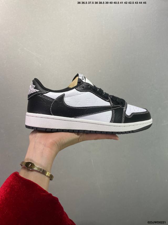 公司级Aj1倒勾Travis Scott X Air Jordan 1 ” Reverse Mocha “ Aj1乔1 Ts 闪电 联名倒钩 低帮文化篮球鞋 完