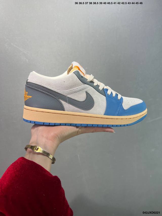 公司级Nike Air Jordan 1 Low Prm”Unc Grey““北卡蓝灰” Aj1乔丹一代低帮经典复古文化休闲运动篮球鞋 中底注胶孔内置真Sole