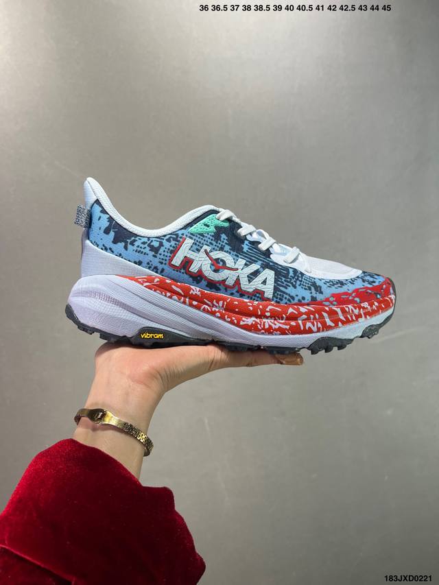 公司级Hoka One One M Speedgoat 6 低帮专业越野跑步鞋 实拍首发 相较于前几代Mafate包裹感更好 跟Speedgoat 快速羚羊 系