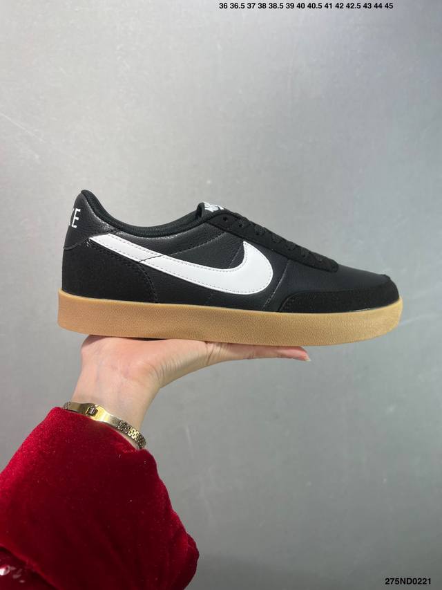 特价J.Crew X Nk Killshot Ii Leather 联名复古板鞋 432997-107 采用米白色皮革制作鞋身 Swoosh 点缀其中 最后搭载