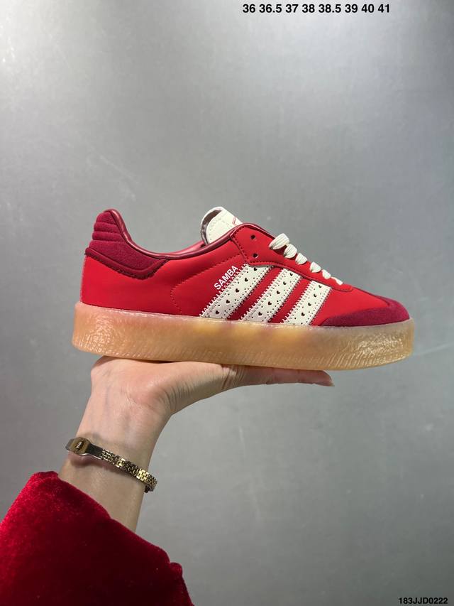 Adidas Originals Sambae W桑巴舞系列绅士德训足球风百搭低帮休闲运动板鞋 货号 ：Ji4226 Size ：35 36 36.5 37 3