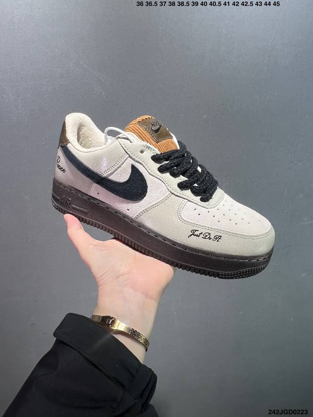 公司级Nike Air Force 1 Low 蓝棕 空军一号低帮运动休闲板鞋 原楦头原纸板 打造纯正空军版型 专注外贸渠道 全掌内置蜂窝气垫 原盒配件 原厂中