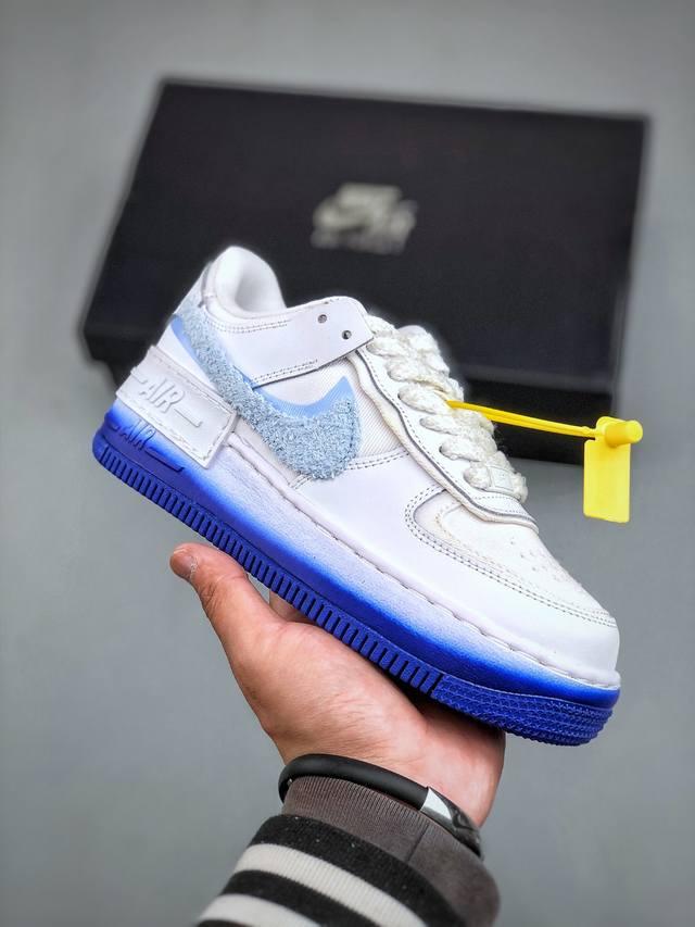 公司级特价 Xc版马龙卡 Nk Air Force 1 Shadow 轻量增高低帮百搭板鞋 拼接马卡龙 少女系解构主义设计双层轻量Eva发泡中底+防滑Rb橡胶外