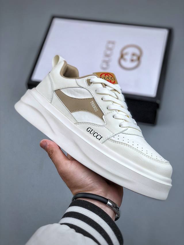 Gucci 轻奢单品 广东品质原厂 高奢古驰Gucci Screener Gg High-Top Sneaker休闲潮鞋系列 尺码：39-44