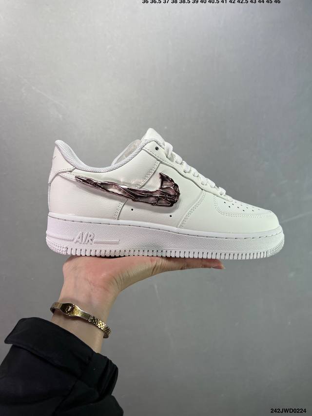 公司级Nk Air Force 1 Low ‘07 空军一号低帮经典板鞋 毒液液态金属白黑 If1686-101 大厂出品 同步官方全新版本 不规则波浪大底咬花