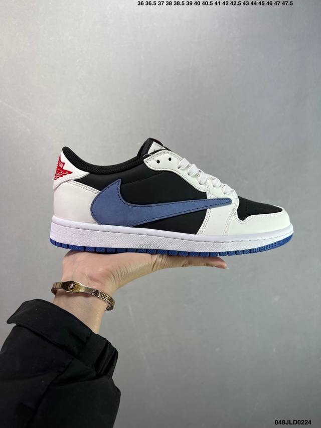 公司级Aj1倒勾Travis Scott X Air Jordan 1 ” Reverse Mocha “ Aj1乔1 Ts 闪电 联名倒钩 低帮文化篮球鞋 完