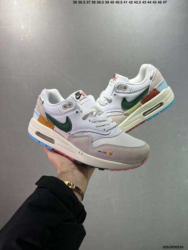 公司级Nk Air Max 1 全新配色 原纸板原楦头打造 原厂折边工艺 原档案大底 所有皮料均来自原厂 有渠道的老铁可操作实体店卖高价无压力 市场所谓的无盒公