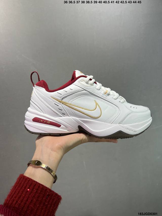 Nike Air Monarch M2K 复古单品 复古潮流优质皮革打造鞋面，夸张流线极符 风靡老爹元素 外形延续当下潮流得未来感老爹鞋 设计干净配色风格也带有