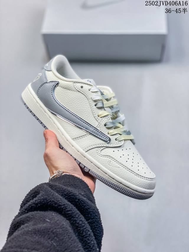 Travis Scott X Fragment Design X Jordan Air Jordan 1 Low Og Sp Ts联名 “米白青草绿” 多方联名 - 点击图像关闭