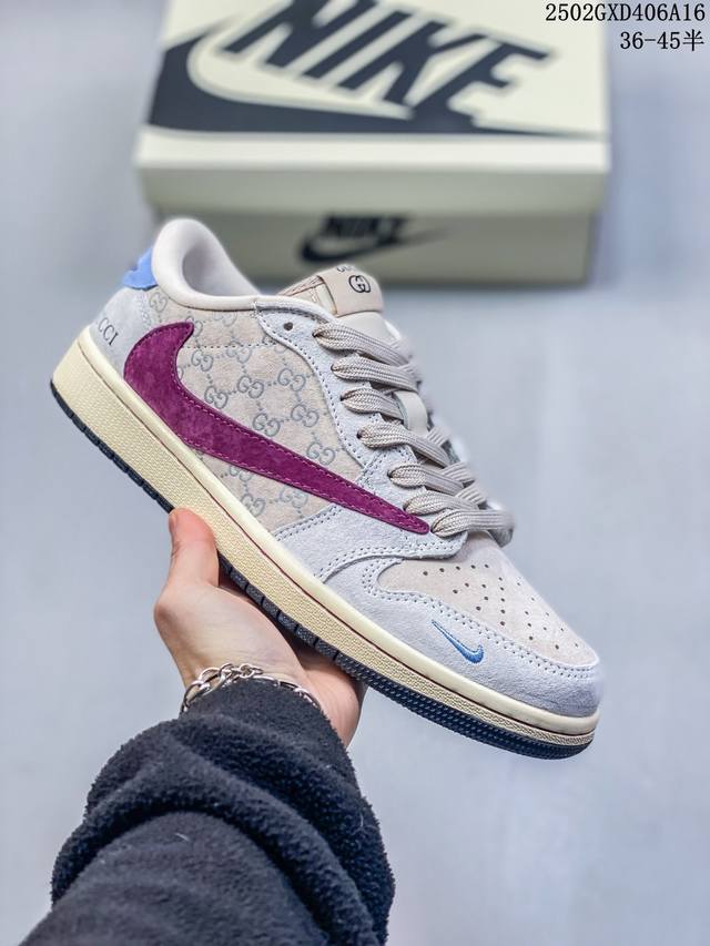 海外爆款限量发售！Travis Scott X Fragment Design X Jordan Air Jordan 1 Low Og Sp “古驰联名 玫红