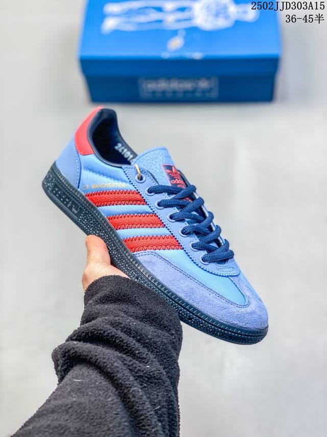 公司级Adidas Originals Gazelle Indoor 三叶草休闲防滑耐磨低帮板鞋 鞋头出色设计 塑就出众贴合感 稳固的后跟贴合足部曲线设计 软弹