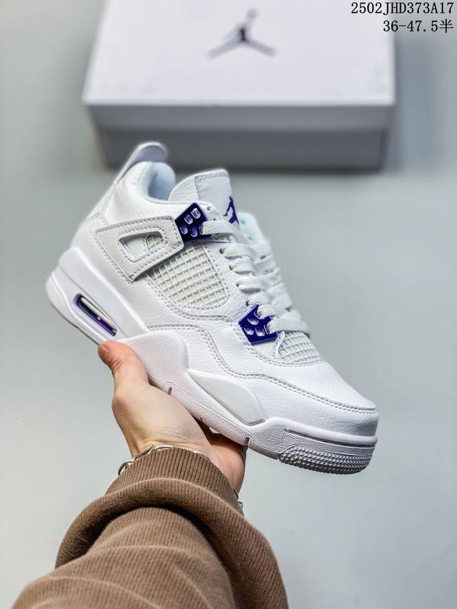 公司级带半码 Air Jordan 4 Retro Travis Scott Cactus Jack 乔四 魅力蓝 独家原厂头层磨砂牛皮制作 原档案原模具 原厂