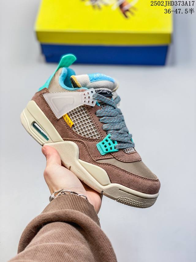 公司级带半码 Air Jordan 4 Retro Travis Scott Cactus Jack 乔四 魅力蓝 独家原厂头层磨砂牛皮制作 原档案原模具 原厂