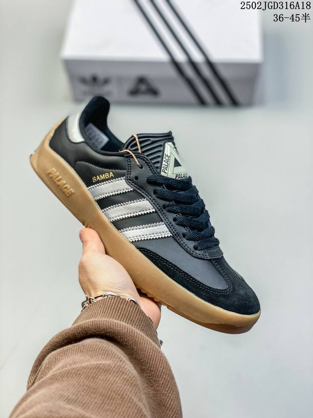 Palace X Adidas Originals Samba Puig 三叶草潮流休闲轻便耐磨防滑低帮板鞋 鞋头出色设计 塑就出众贴合感 稳固的后跟贴合足部曲