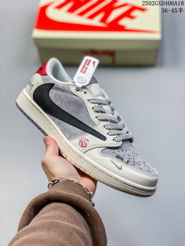 海外爆款限量发售！Travis Scott X Fragment Design X Jordan Air Jordan 1 Low Og Sp “斯图西联名蛇年