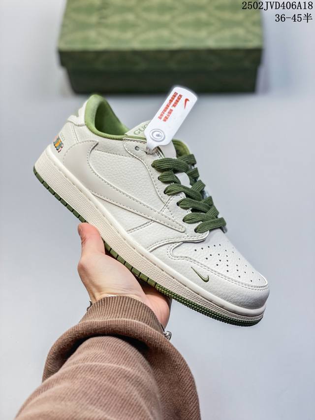 Travis Scott X Fragment Design X Jordan Air Jordan 1 Low Og Sp 古驰联名 “米白清新绿” 多方联名