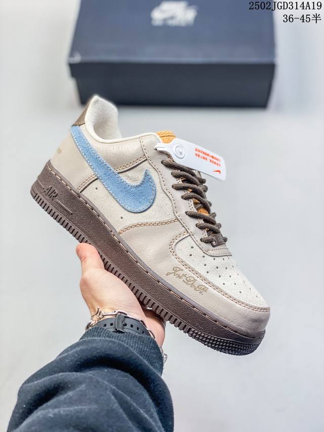 真标带半码 Nike Air Force 1 Low’07 空军一号低帮休闲板鞋 定制皮料 原楦原纸板 纯正空军版型 内置全掌气垫 货号：男 Cw2288-11