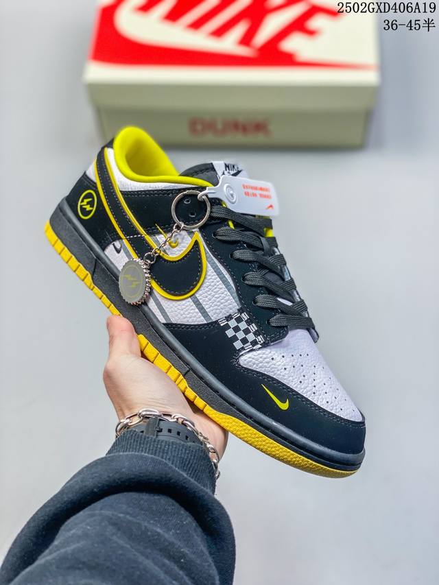 海外爆款限量发售！公司级 Nike Sb Dunk Low“闪电联名 赛车黑勾” 周年高端定制 低帮休闲板鞋 定制鞋盒 大厂纯原品质出货 超高清洁度 皮料切割干