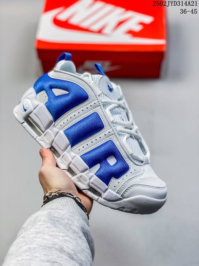 公司级耐克Nike Wmns Air More Uptempo Gs Barely Green 皮蓬初代系列经典高街百搭休闲运动文化篮球鞋美国队配色 货号:Fz