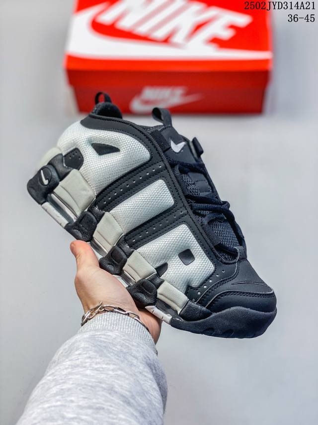 公司级耐克Nike Wmns Air More Uptempo Gs Barely Green 皮蓬初代系列经典高街百搭休闲运动文化篮球鞋美国队配色 货号:Fz