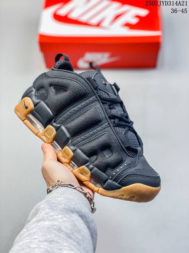 公司级耐克Nike Wmns Air More Uptempo Gs Barely Green 皮蓬初代系列经典高街百搭休闲运动文化篮球鞋美国队配色 货号:Fz