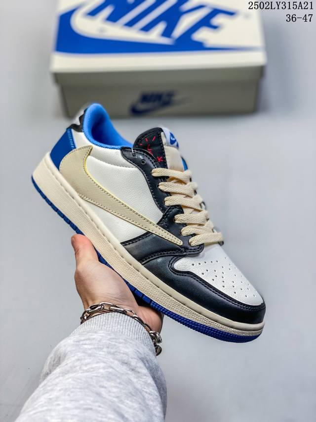 Travis Scott X Jordan Air Jordan 1 舒适简约 防滑耐磨 低帮 复古篮球鞋 男女同款 粉红色 尺码：36-47 编码：02Ly3