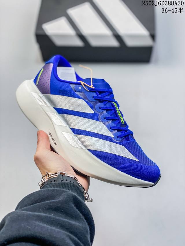 公司级Adidas Adizero Evo Sl 舒适百搭防滑耐磨 低帮 休闲跑步鞋 货号:Jr3417 尺码:36 36.5 37 38 38.5 39 40