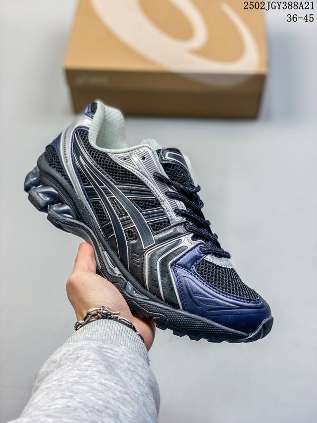 公司级Asics Gel-Kayano 14 版本 亚瑟士运动休闲透气专业跑鞋 采用工程弹性双层再生针织密度鞋面材质 后跟3D可视Gel缓震乳胶物料 升级Ff