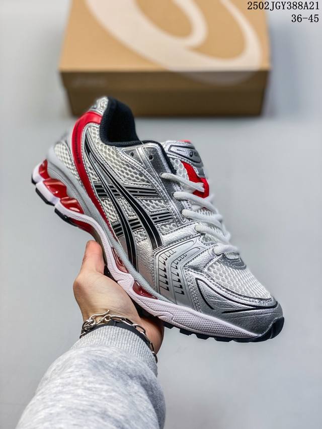 公司级Asics Gel-Kayano 14 版本 亚瑟士运动休闲透气专业跑鞋 采用工程弹性双层再生针织密度鞋面材质 后跟3D可视Gel缓震乳胶物料 升级Ff