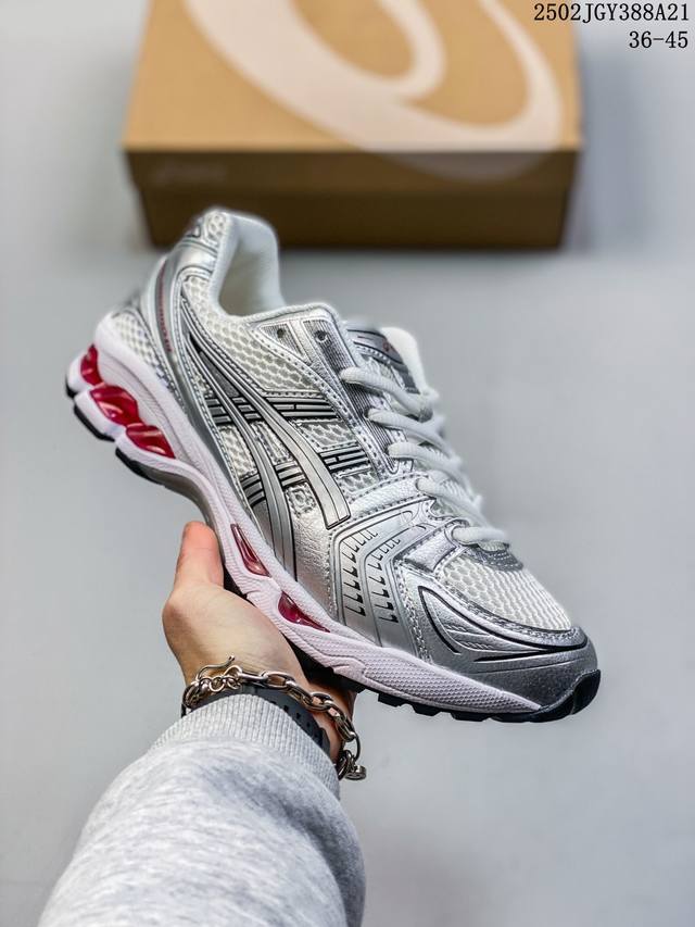 公司级Asics Gel-Kayano 14 版本 亚瑟士运动休闲透气专业跑鞋 采用工程弹性双层再生针织密度鞋面材质 后跟3D可视Gel缓震乳胶物料 升级Ff