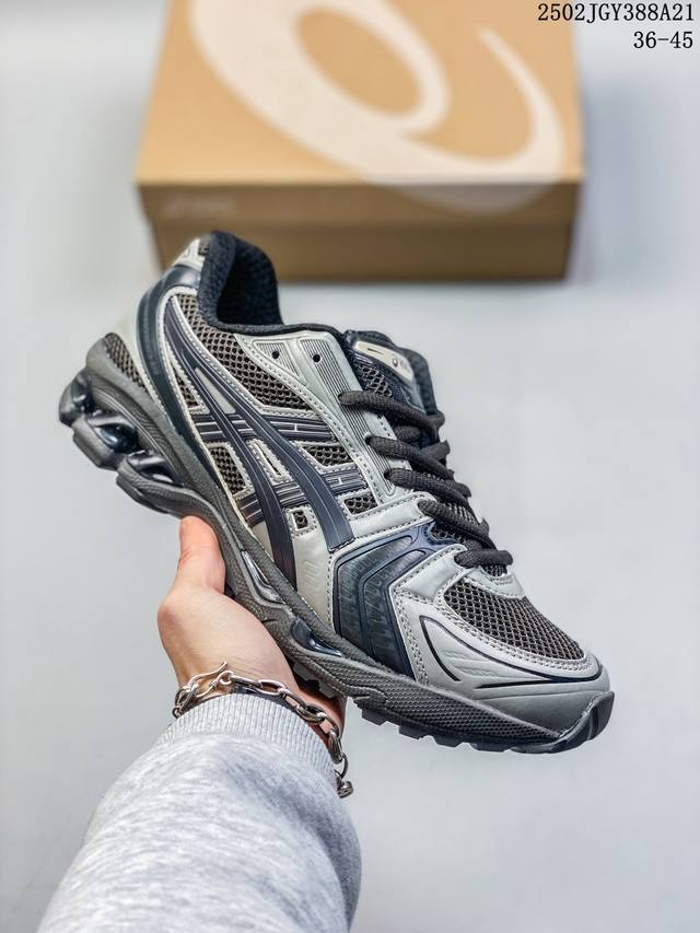 公司级Asics Gel-Kayano 14 版本 亚瑟士运动休闲透气专业跑鞋 采用工程弹性双层再生针织密度鞋面材质 后跟3D可视Gel缓震乳胶物料 升级Ff