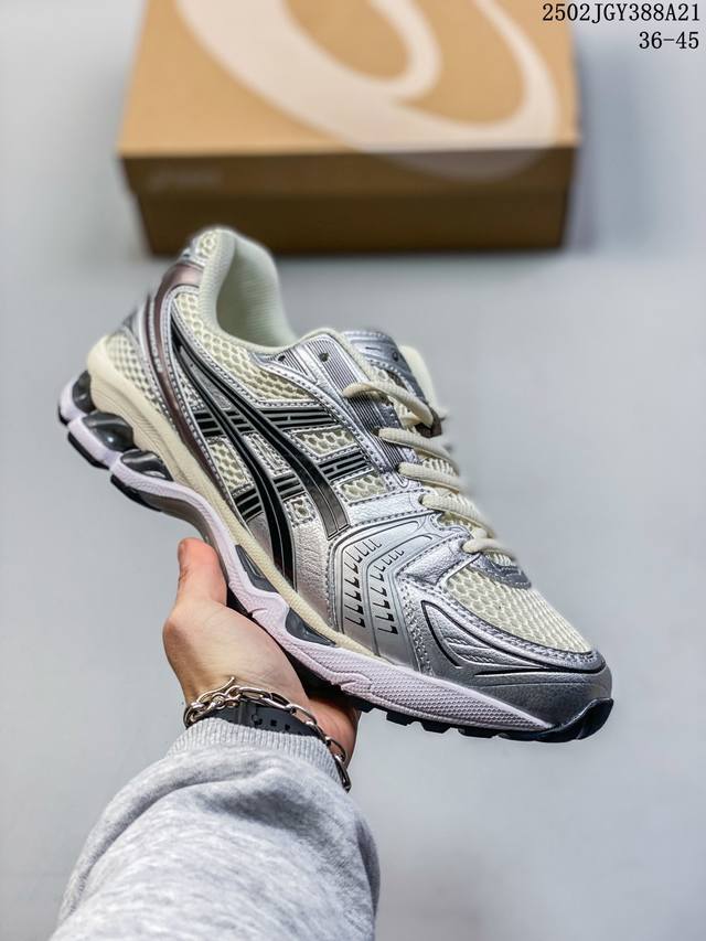 公司级Asics Gel-Kayano 14 版本 亚瑟士运动休闲透气专业跑鞋 采用工程弹性双层再生针织密度鞋面材质 后跟3D可视Gel缓震乳胶物料 升级Ff