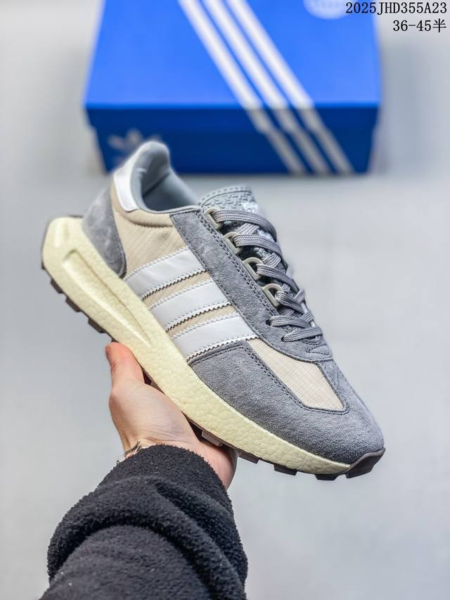 真爆 阿迪达斯Adidas Racing E5 Boost Prototype 速度轻盈复古系列 百搭透气运动慢跑鞋全新Boost轻量缓震鞋底材质 轻盈又不失动