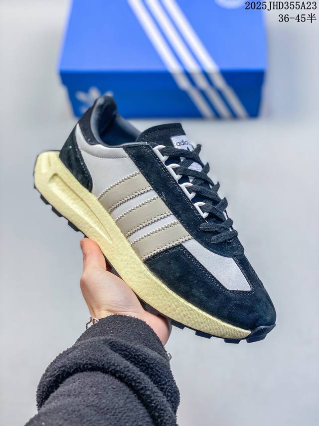 真爆 阿迪达斯Adidas Racing E5 Boost Prototype 速度轻盈复古系列 百搭透气运动慢跑鞋全新Boost轻量缓震鞋底材质 轻盈又不失动